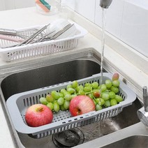 싱크대 씽크대 물빠짐 길이조절 채반 소쿠리 과일채반 믹싱볼 야채채반