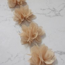 DIY 리본공예 헤어악세사리 헤어핀 헤어밴드 머리핀 헤어 장식 리본 24 flowers(about 2 yards) 6cm Width, 한개옵션1, 21 camel
