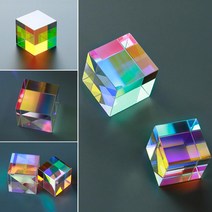 고급 피라미드 큐브 직각 삼각 사각 무지개 프리즘 과학 실험 12.7mm 6 면 밝은 빛 결합 스테인드 글라스 빔 광학 기구 12