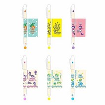 RT 수업 시간 밑줄 필기구 일러스트 양면 형광펜 6종, 03.Purple