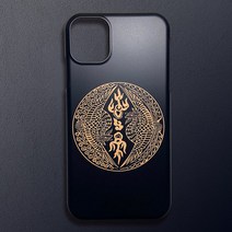 우리일쌍 무광 전통 문양 쌍봉황문 블랙 골드 디자인 휴대폰 케이스/군대 전역 제대 선물 추천 (3682734), 아이폰6