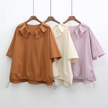 아이우먼 빅사이즈사랑해요 L033L206 라운드프릴블라우스 ML