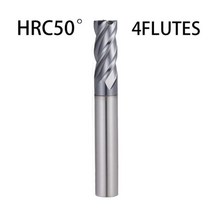 CNC 카바이 엔 밀 2 3 4 플루트 텅스텐 기계 밀링 커터 도구 금속 키 시트 페이스 라우터 비트 HRC50 55 65, HRC50 4Fluts, D11XD12X75
