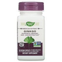네이쳐스웨이 프리미엄 블렌드 은행나무 Ginkgo 비건 캡슐 60정 테르펜락톤 글리코사이드 고투콜라