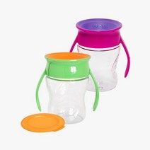 [와우컵] 베이비 트라이탄 2개세트 (컬러선택) /빨대없는빨대컵, 1세트, 클리어블루/클리어블루