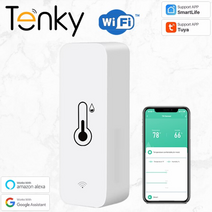 스마트온습도계 온도기록계 Tuya wifi zigbee 온도 및 습도 센서 실내 습도계 컨트롤러 alexa google home 용 스마트 홈 앱 모니터링, 와이파이