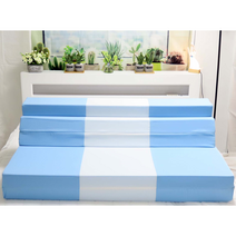 SEJEL.F (세젤에프) 5단 폴리 접이식 매트리스 HR스펀지 소파베드 고탄성 블루 & 화이트 7.5CM, 블랙 & 화이트