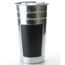 양철바스켓 바스켓 화분 양철통 양철소품 빈티지 양동이 바구니 펜통 펜꽂이 수납함, 칠판양철화병 중 (15 x 25cm)
