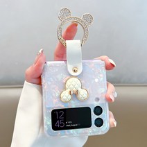 갤럭시 Z플립4 Z플립3 캐릭터 큐빅 핑거 링 자개 패턴 무늬 디자인 실리콘 젤리 케이스