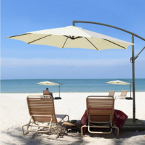 특 대형 각도 조절 꺾임 꺽임 꺾이는 야외 캠핑 낚시 해수욕장 루프탑 옥상 카페 정원 마당 행사장 접이식 자외선 차단 햇빛가리는 파라솔 그늘막, 1개, 아이보리