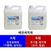 (태영바이오켐) 배관세척제 A제 B제 4L 배관세정제 배관청소세제 TACIP100E TACID1000E, TACIP-100E A제 4L, 1개