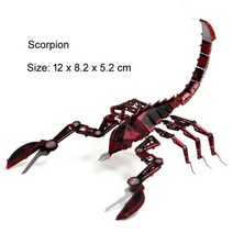 3D 메탈퍼즐 조립퍼즐 반음계 곤충 잠자리 사마귀 전갈 모델 키트 조립 지그 소 선물 ​​완구, 컬러 전갈