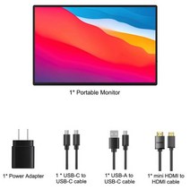 1.5K 터치스크린 휴대용 모니터 노트북 맥 휴대폰 xbox호환 PS5호환 스위치용 게임 IPS 화면 1920x1200P 16:10 sRGB 디스플레이 16 인치, No case stand_EU 플러그, No case stand