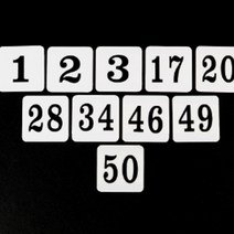 숫자 인식 스티커 1~50 사각 큰 번호판 테이블 접착판