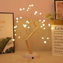 LED 미니 자작나무트리 인테리어 무드등 크리스마스 장식, 36등 볼【배터리 USB 겸용】