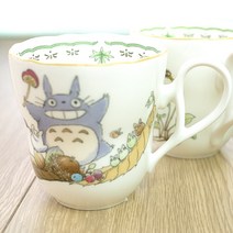 토토로 노리다케 커플 결혼 집들이 선물 일러스트 캐릭터 도기 머그컵-3종 택1, 낙엽배