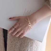 딩동샵 YB373 - 두개의 십자가 체인 남자 여자 패션 팔찌