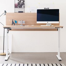 아씨방가구 심플 전동식 높이조절책상+파티션 120cm, 색상:책상+파티션 그레이