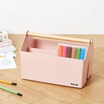 플라스틱 콘티 박스 책장 기저귀 바구니 다용도 칸막이 리빙 박스 팬트리 펜트리 수납 바스켓 상자 3컬러, 핑크