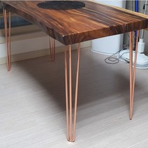 로즈골드 헤어핀 철재다리 높이3종 12파이 굵은환봉 우드슬랩탑재가능 4개1세트가, 710미리