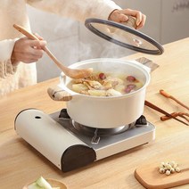 SURBORT 안전건강 법랑냄비 찌개냄비 눌어붙지 않는 냄비 데임방지 손잡이 디자인, 20cm(2인~3인용)