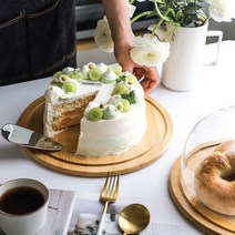 호쿠호니 빵진열트레이 원목원형 나무 쟁반 베이커리 우드 디저트