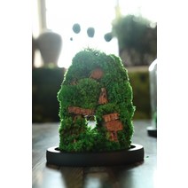 모스월아트 관리필요없는 테라리움 비단 이끼 LED식물등 공기정화, TR-07 (ø120mm x H165mm)