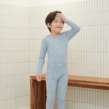 초등 남아 여아 내의 발열내복 블루문 발열피치 9부세트