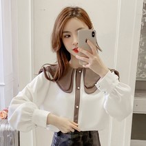 긴소매 상의 플랫카라 와이셔츠 여성 봄계절 스타일리쉬 슬림핏 화이트블라우스 638248485
