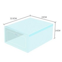 플라스틱 투명한 구두 상자 홈 부팅 쌓을 수있는 접이식 스토리지 주최자 다기능 방진 대합 조개 껍질 프레임, A4_2PCS