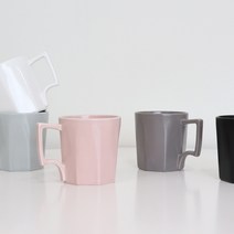 코지테이블 위즈라인 무광 팔각 머그 400ml, 블랙