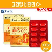 프리미엄 비타민C 1000 플러스 고함량 비타민씨 수용성 고함량 고농축 가루 캡슐 비타민 B E 아연 셀렌 마그네슘 분말 임산부 청소년 남성 여성 활력 영양제, 2박스, 프리미엄 비타씨 100정