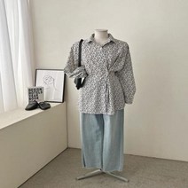 [바보사랑] 여자 화려한 패턴 뒷리본 랩스타일 블라우스