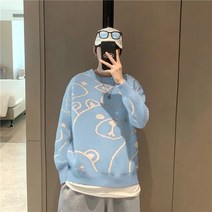 겨울 남녀 도톰한 스웨터 학원풍 ins 커플 상의 니트 코트