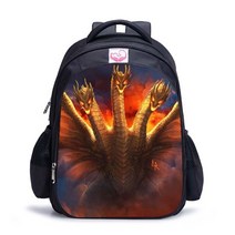 공룡피규어 고질라 대 콩 킹 어린이 책가방 배낭 학교 가방 소년 유치원 기본 Mochila, [01] 27X14X35cm, [01] 브라운