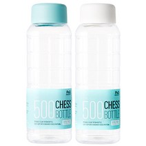 피앤큐 체스물병 2p, 화이트, 블루, 500ml