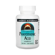 소스 네츄럴 판토텐산 100mg 250정 칼슘 D 판토탠산 수용성 비타민 B 비 5 효능, 1개, 기본