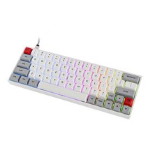 빈 키캡 교체 EPOMAKER-SK64 64 키 핫 스왑 가능 기계식 키보드 RGB 백라이트 PBT 캡 화살표 IP6X Win/Mac, 한개옵션2, 05 Grey White, 01 Optical Black