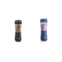 14oz 여행 컵 뚜껑이 쉐이크 스무디용 해밀턴 비치 개인용 블렌더 믹서기 블랜더기 검정(51101A 14온스 스무디 파랑 51132