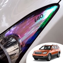 어른킹 모하비 헤드라이트 사이드 리플렉터 카멜레온 포인트 컬러 필름 로고 데칼 스티커, 모하비 -카멜레온 퍼플(로고타입)