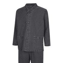 남성 천연염색 프리미엄 간절기 생활한복 세트 SS-HBA-M6-검정