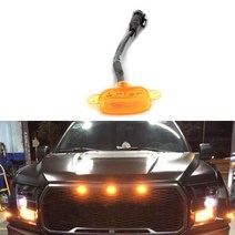 자동차 전면 그릴 LED 라이트 연기 랩터 스타일 램프 앰버 포드 F-150 2010-2018 조명, 02 Black shell amber