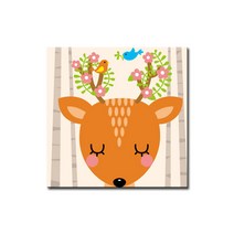 DIY캔버스페인팅 명화그리기 유화 그림 세트 액자, 사랑의 꽃사슴