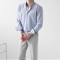 [1+1]스트라이프 줄지 포켓 긴팔 남방 셔츠(4color)