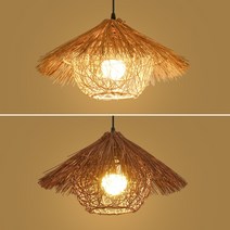 빈티지 팬던트 라탄 전등 갓 라탄 등 갓등 카페 조명 인테리어 레일천장 테이블 침실 카페 led 조명, J