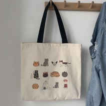 KEIFU 일본풍 동물그림 페인팅 데일리 에코백