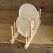 [오너클랜] (SM) 원목 7칸 접시꽂이 나무꽂이 접시렉 그릇정리대