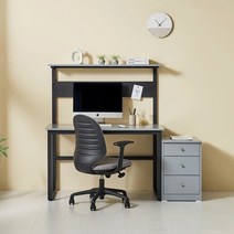 DIY 미슈레 LPM 철제 선반 컴퓨터 일자 책상 1200, 화이트/그레이