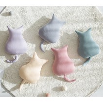 푹신한 쿠션 침대틈새 쇼파 꽈배기 미용실 독서 귀여운반전 고양이뒤태 이케아, S 옐로우