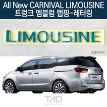 TaD 올뉴카니발리무진 트렁크엠블럼 랩핑 레터링 YP 데칼, 실버헤어라인(엠블럼미포함)